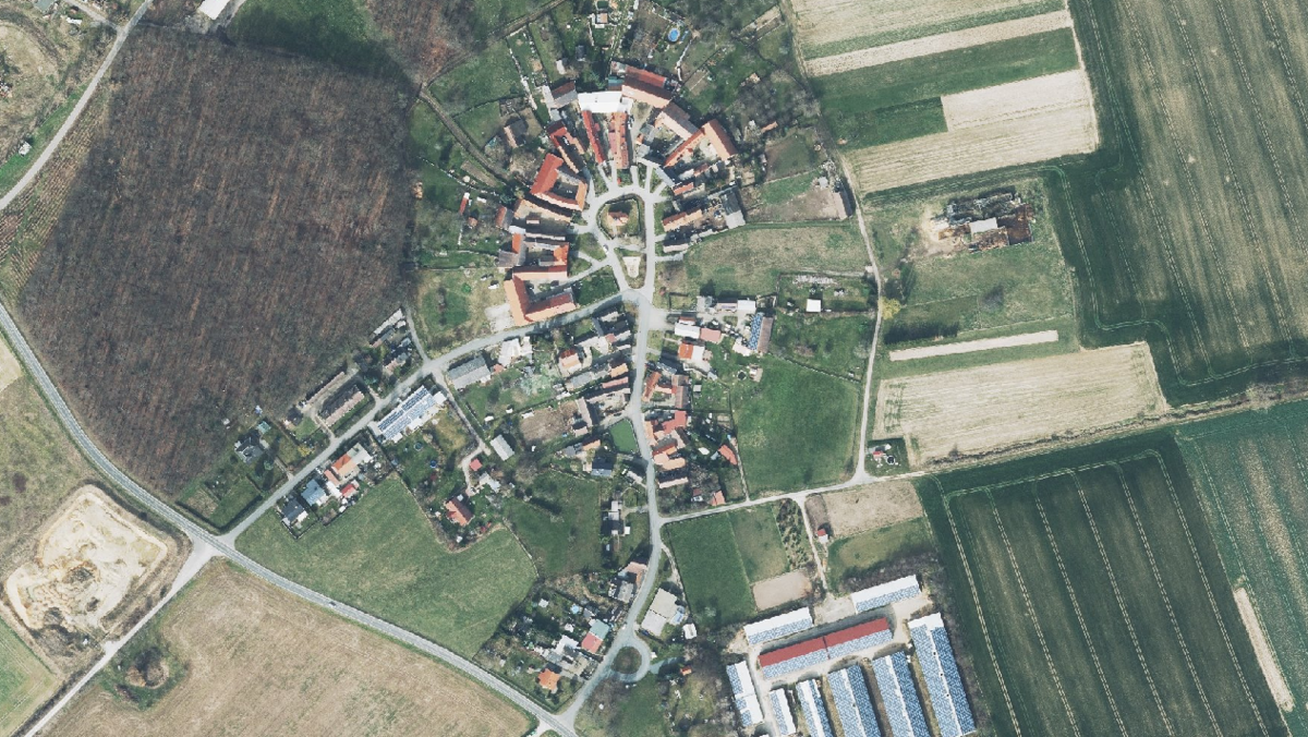Luftbild der Gemeinde Mertendorf