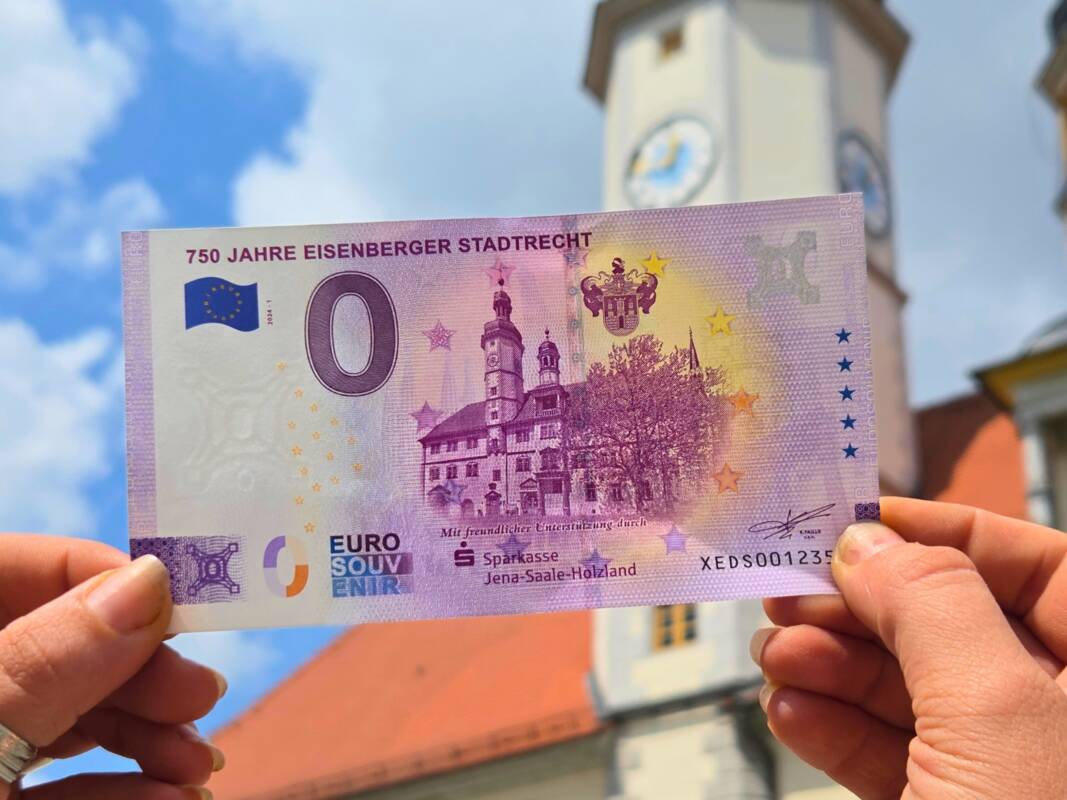 0-Euro-Schein zum Eisenberger Stadtrechtsjubiläum